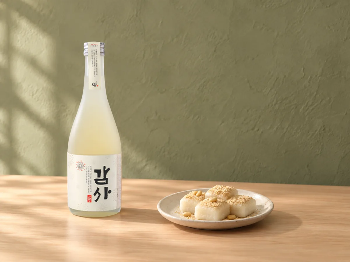 감사 약주 음식 연출 이미지